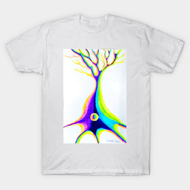 colorful pyramidal neuron T-Shirt by CORinAZONe